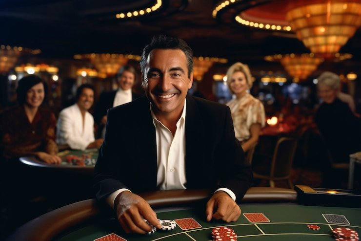 Live casino blackjack table with professional dealer